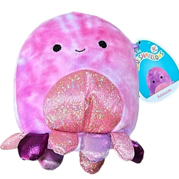 Squishmallows Octopus Adelaide NWT color Tie-Dye Pink & light Purple, 5” - Picture 1 of 7